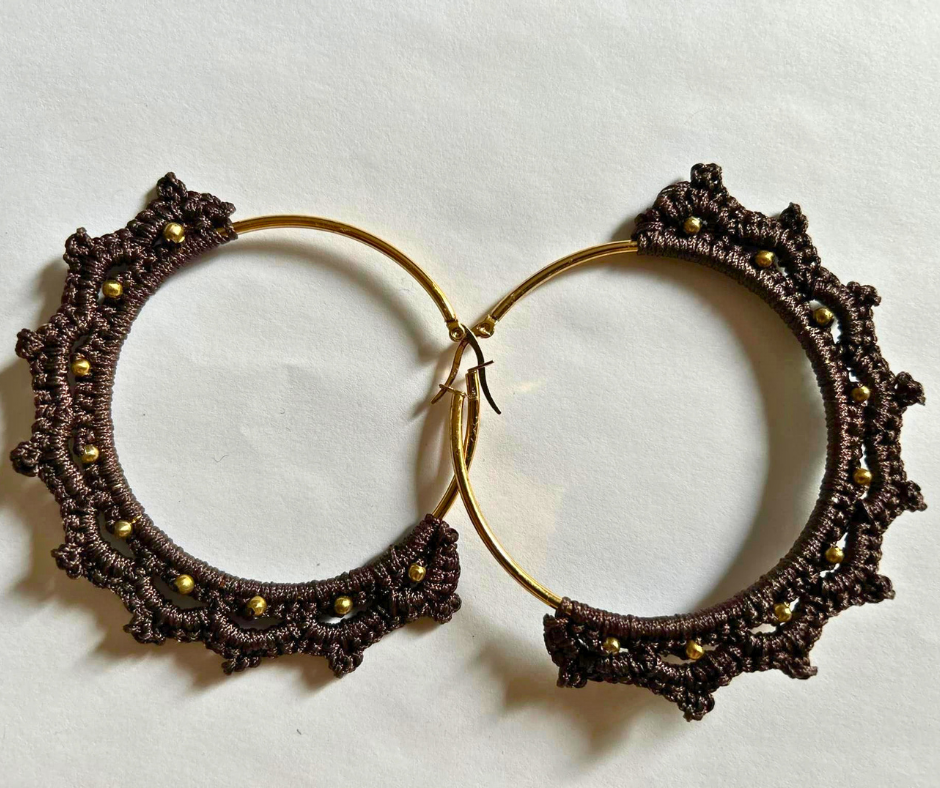 Boucles d'oreilles Dentelle Dorée