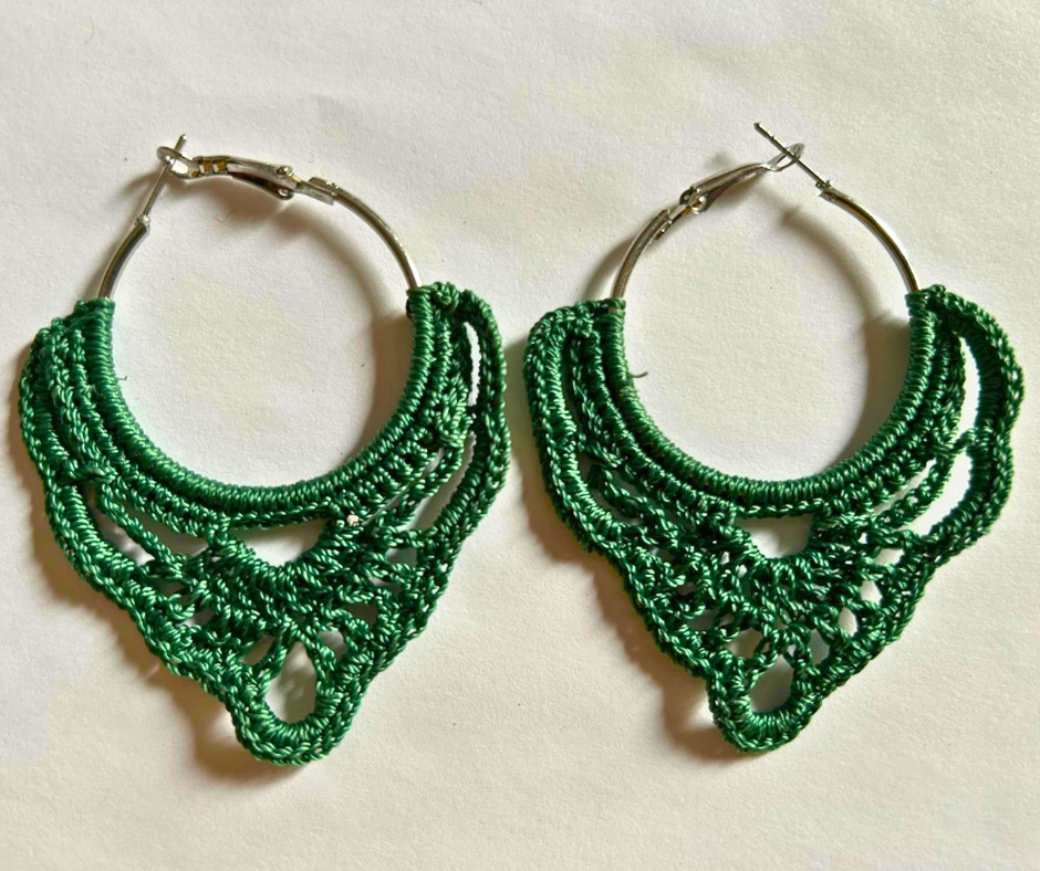 Boucles d'oreilles Dentelle Vert