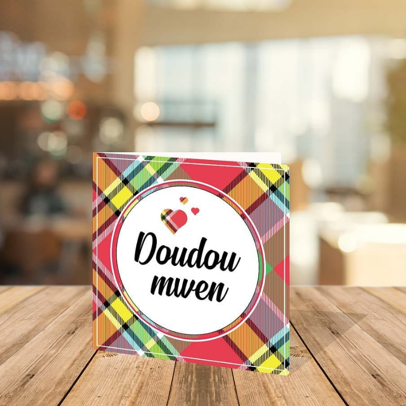 carte je t'aime en wax ou madras