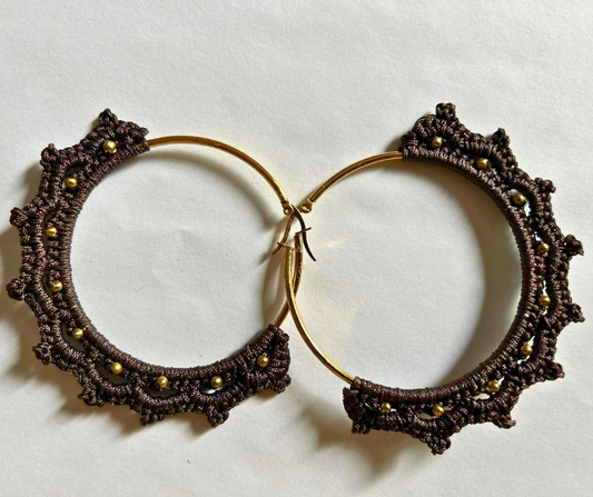 Boucles d'oreilles Dentelle Dorée