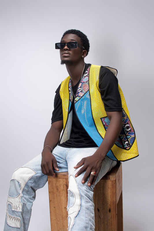 Gilet sans manches vinyl perforé - Éthique et Éblouissant