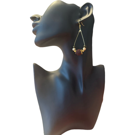 Boucles d'oreilles Pendantes "Graine de Cacao" – Fait main