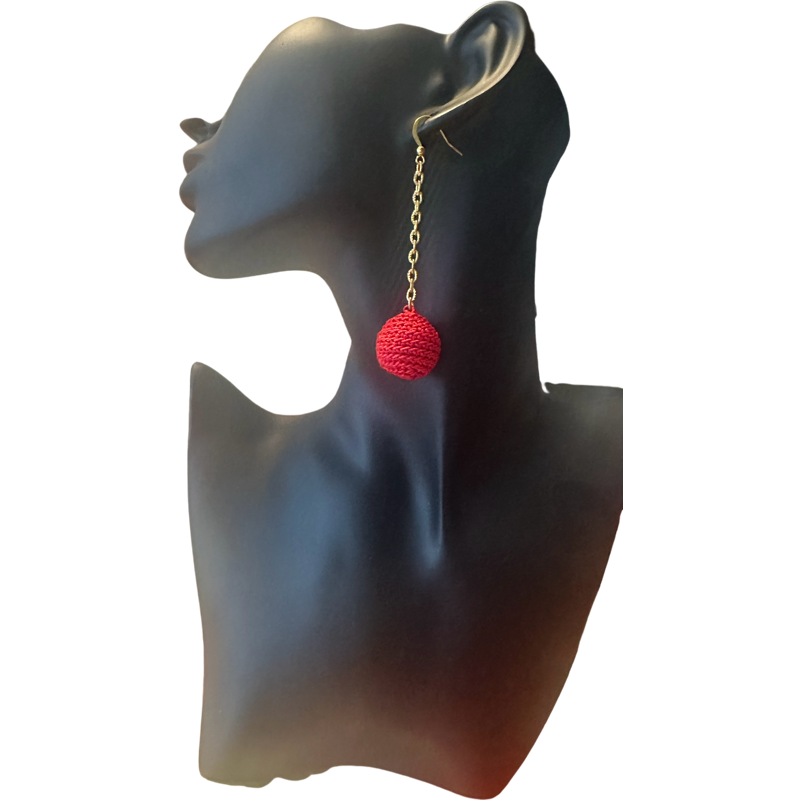 Boucles d'oreilles Pendantes "Cerise Dorée" – Fait main