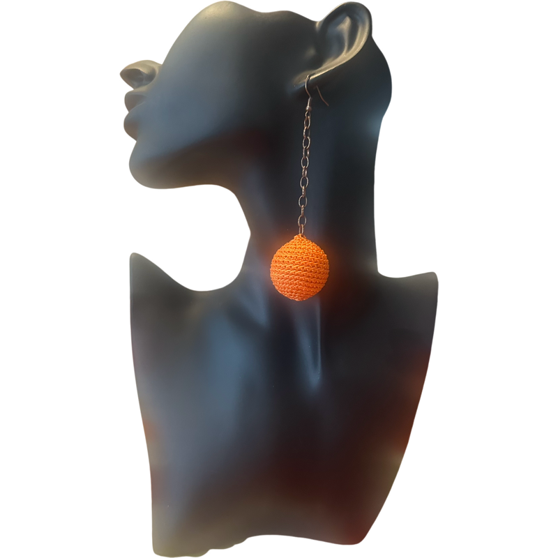 Boucles d'oreilles Pendantes "Orange Soleil" – Fait main