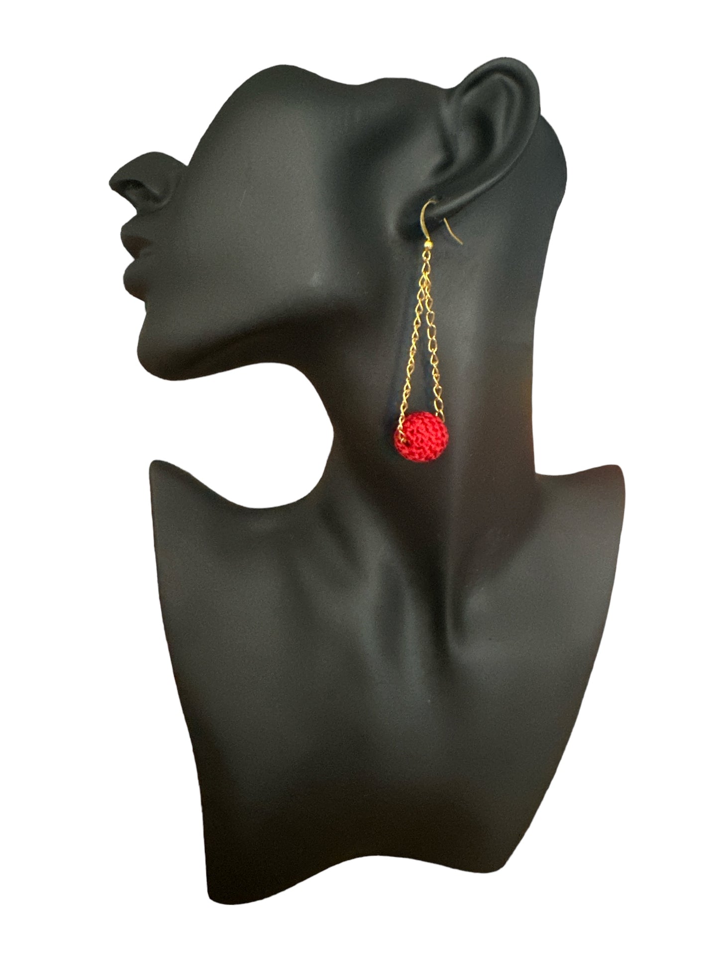 Boucles d'oreilles Pendantes "Trapèze Écarlate" – Fait main