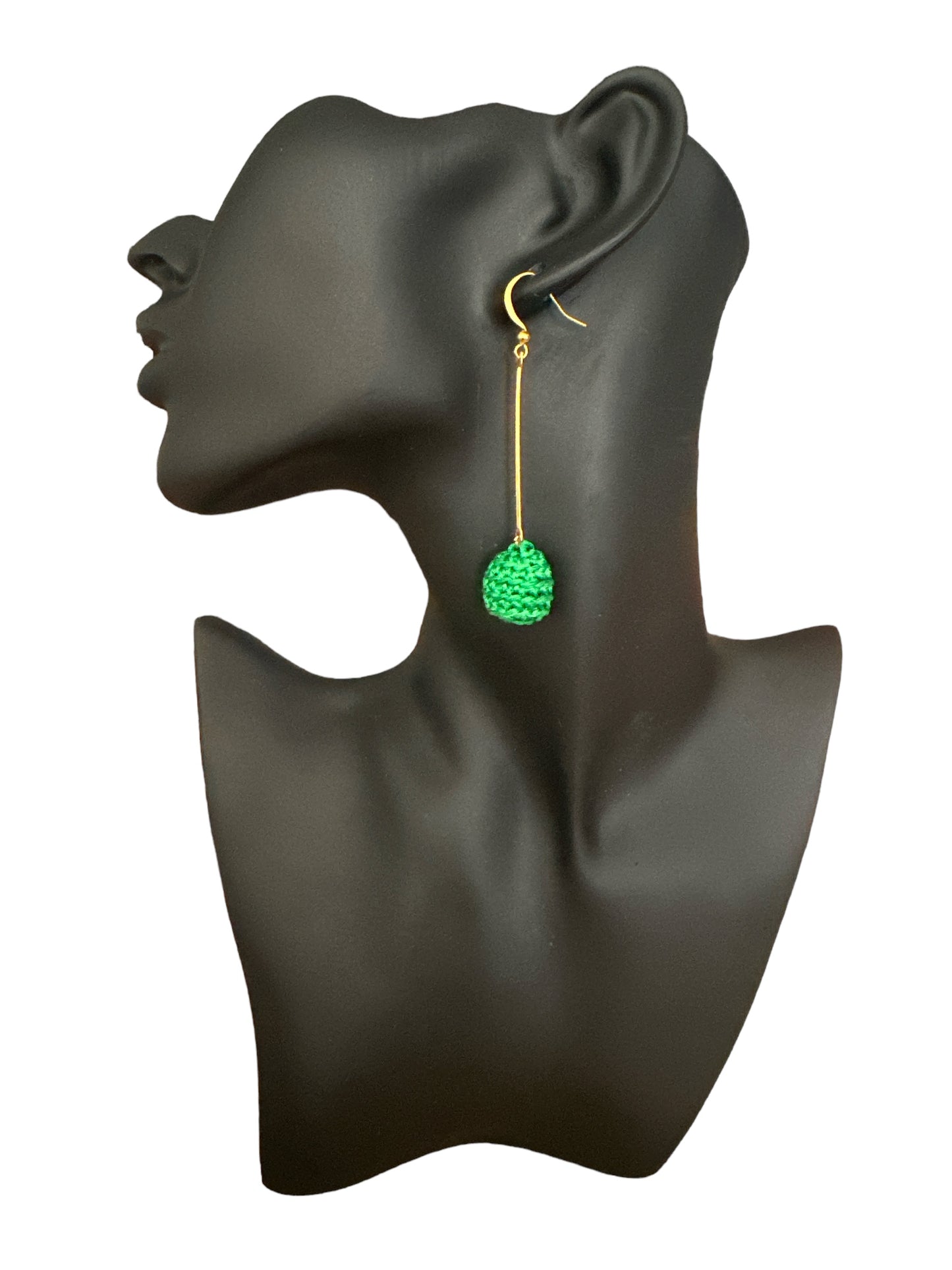 Boucles d'oreilles Pendantes "Tige d'Émeraude" – Fait main