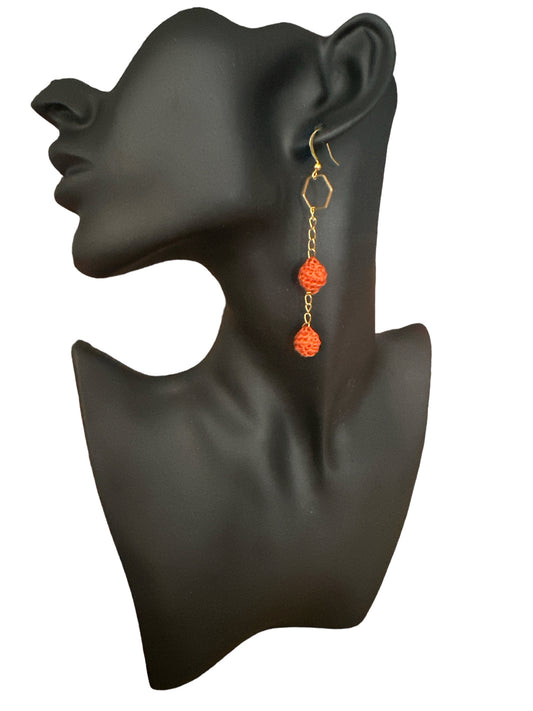 Boucles d'oreilles Pendantes "Ruche Solaire" – Fait main