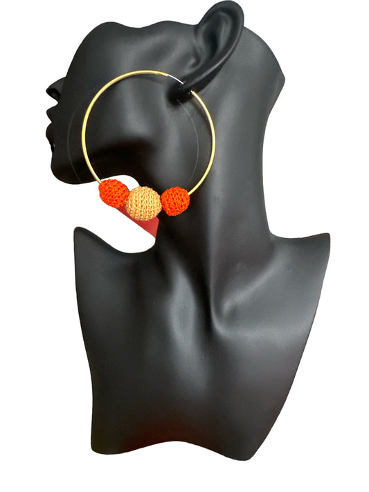 Boucles d'oreilles Créoles "Sunset Sahel" – Fait main