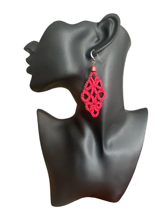 Boucles d'oreilles Pendantes "Fleur de Corail" – Fait main