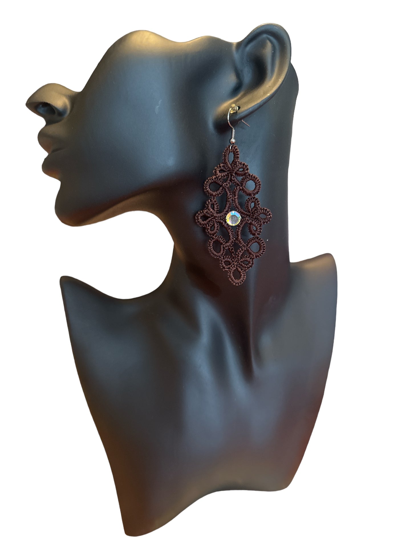 Boucles d'oreilles Pendantes "Éclat Bordeaux" – Fait main