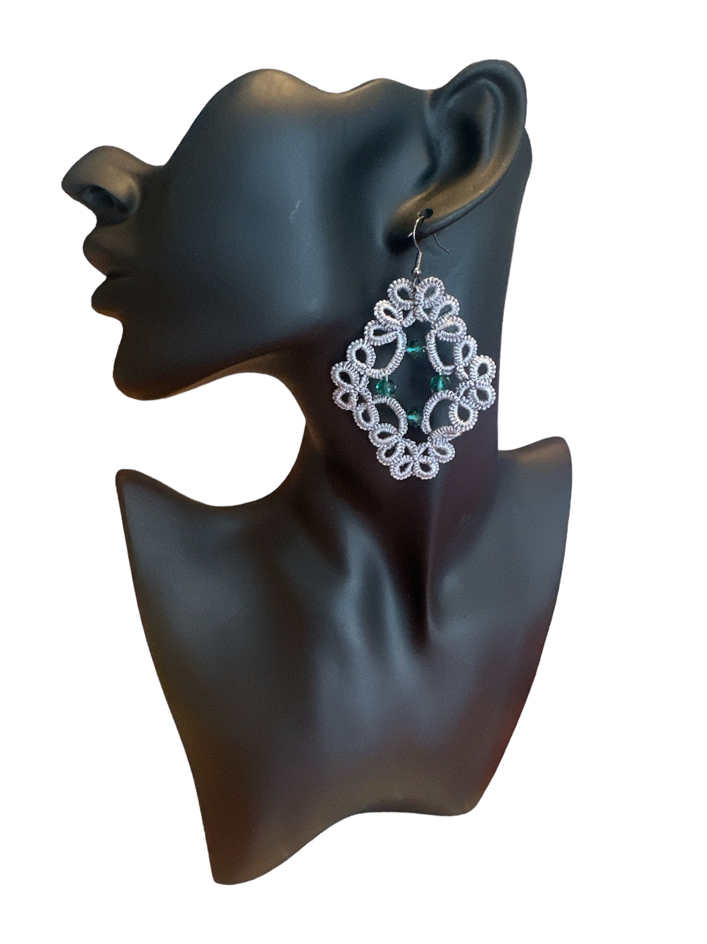 Boucles d'oreilles Pendantes "Rosace Glacier" – Fait main