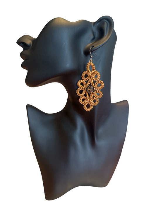 Boucles d'oreilles Pendantes "Or des Savanes" – Fait main