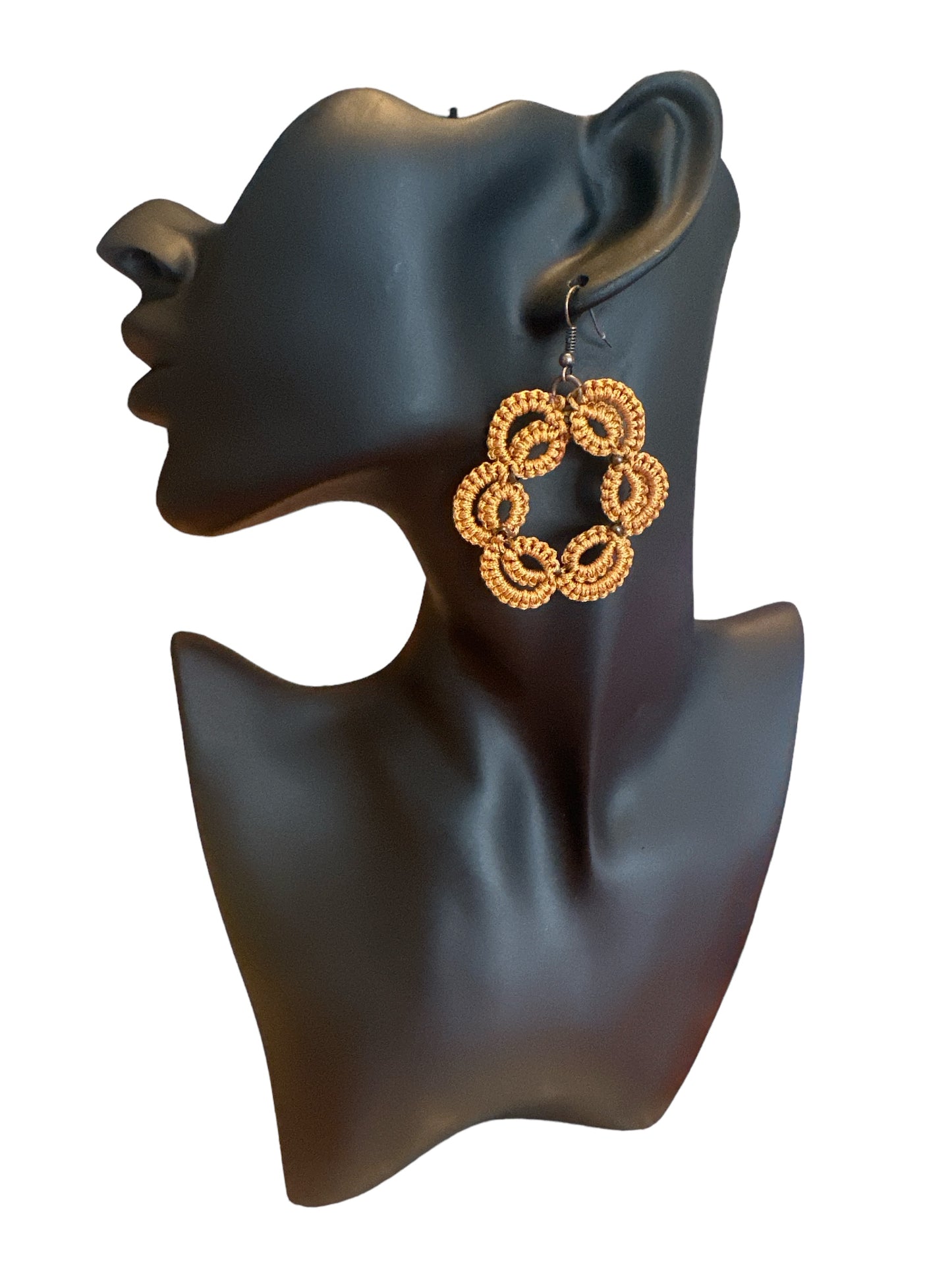 Boucles d'oreilles Pendantes "Couronne Solaire" – Fait main