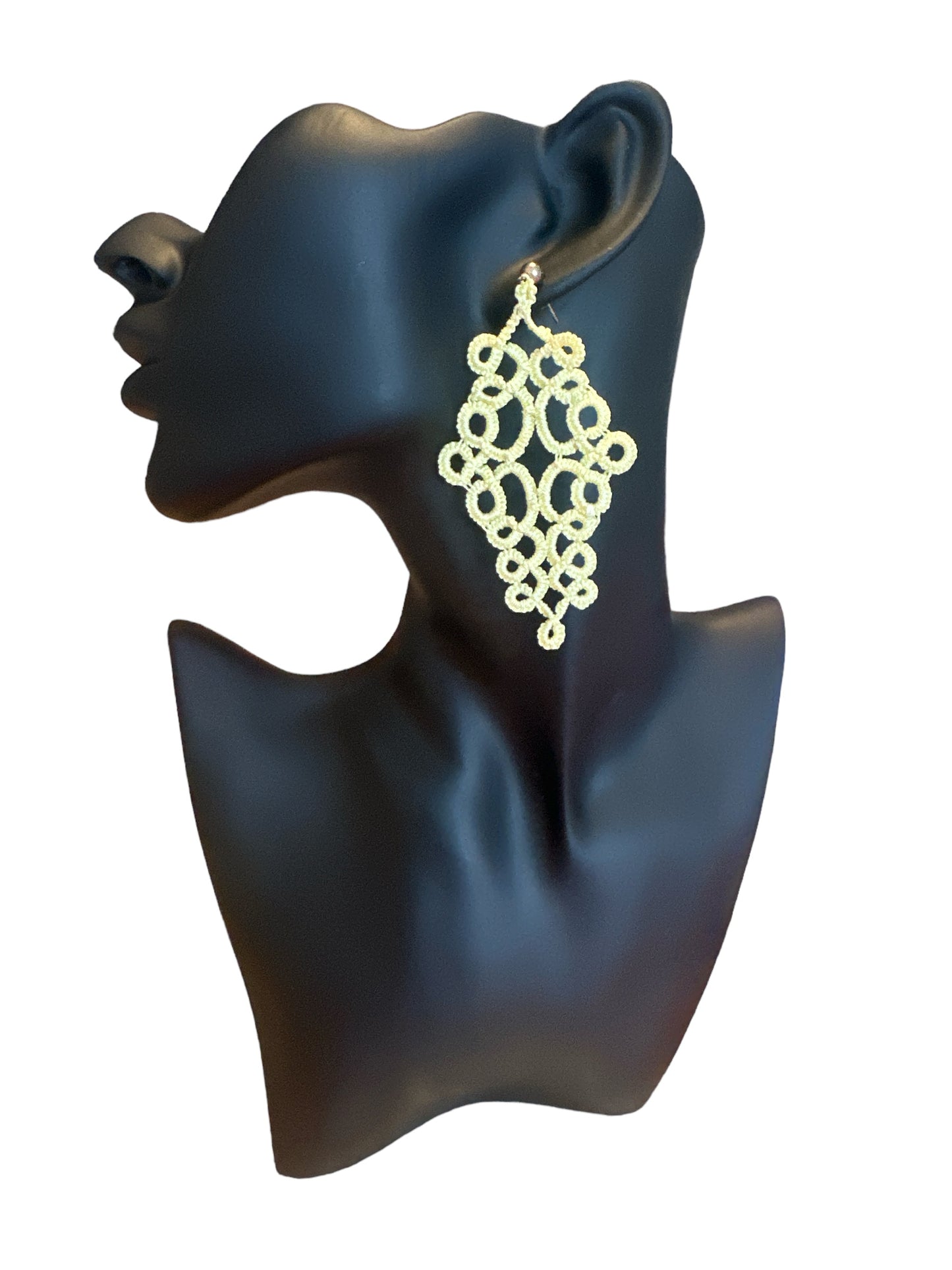 Boucles d'oreilles Pendantes "Dentelle Citronnée" – Fait main