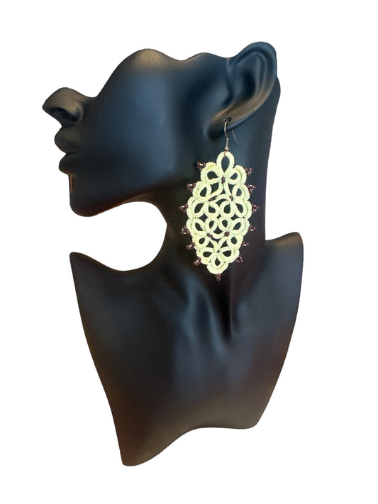 Boucles d'oreilles Pendantes "Jardin de Citronnier" – Fait main