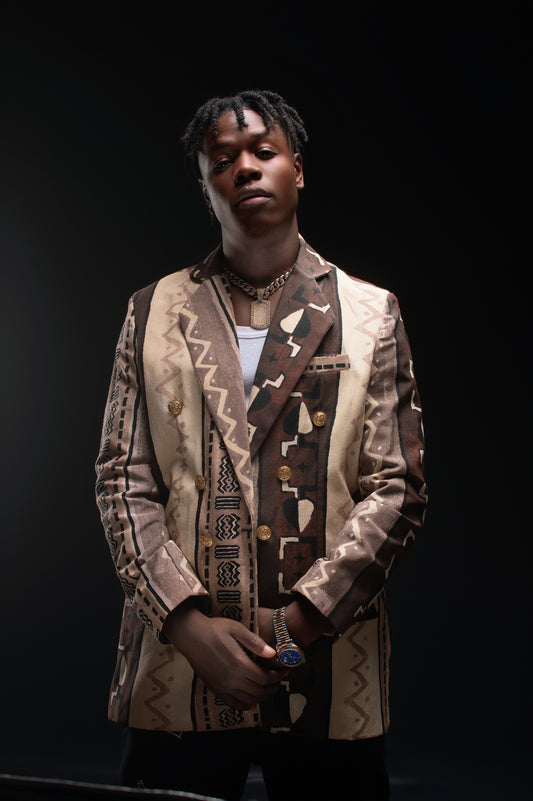 Veste en coton avec motif Bogolan